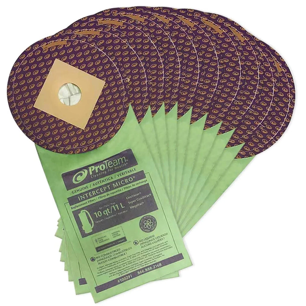 Qt Bags, Capacity Micro Collar Closed Pack ProTeam 100291 10 10 Filter Intercept