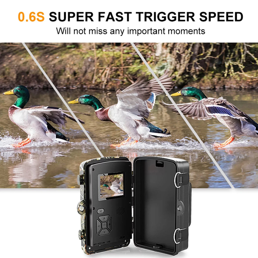 Trail Camera Display Motion and 1080P Wildlife, Waterproof, and IP66 for Vision, Home Night Color IR Use Dadypet Detection, with Game Farm, 2.4'' TFT