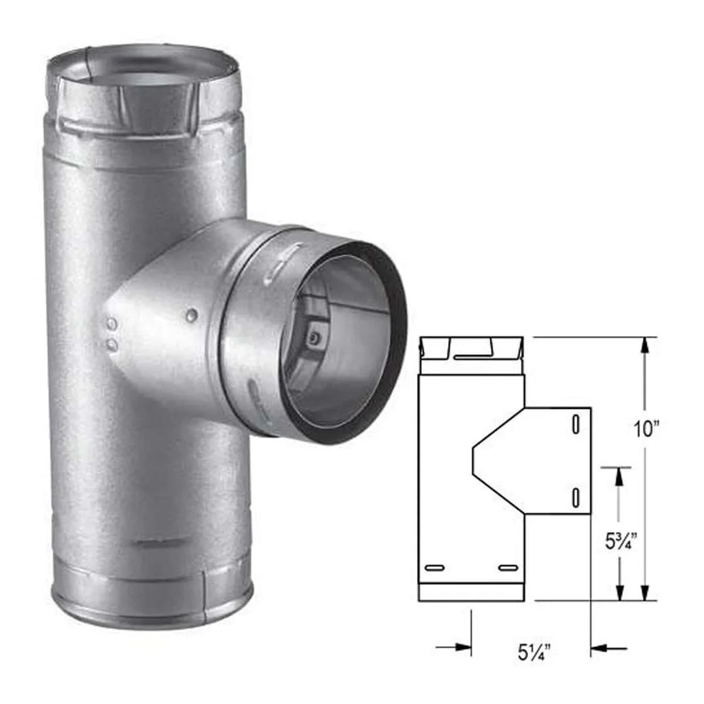 Clean-Out PelletVent Cap with 4'' Tee Pro 4PVP-T - Galvalume Single Tee