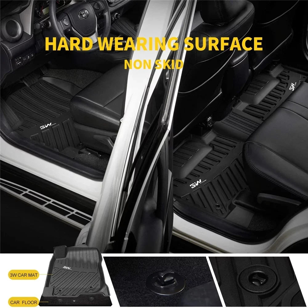 TPE Include & Front Floor Row Black for Floor Weather 1st All Forester Protection Liners Floor Full 2nd and 3W 2019-2023 Automotive Set Subaru Mats Mats TPE Rear, Custom