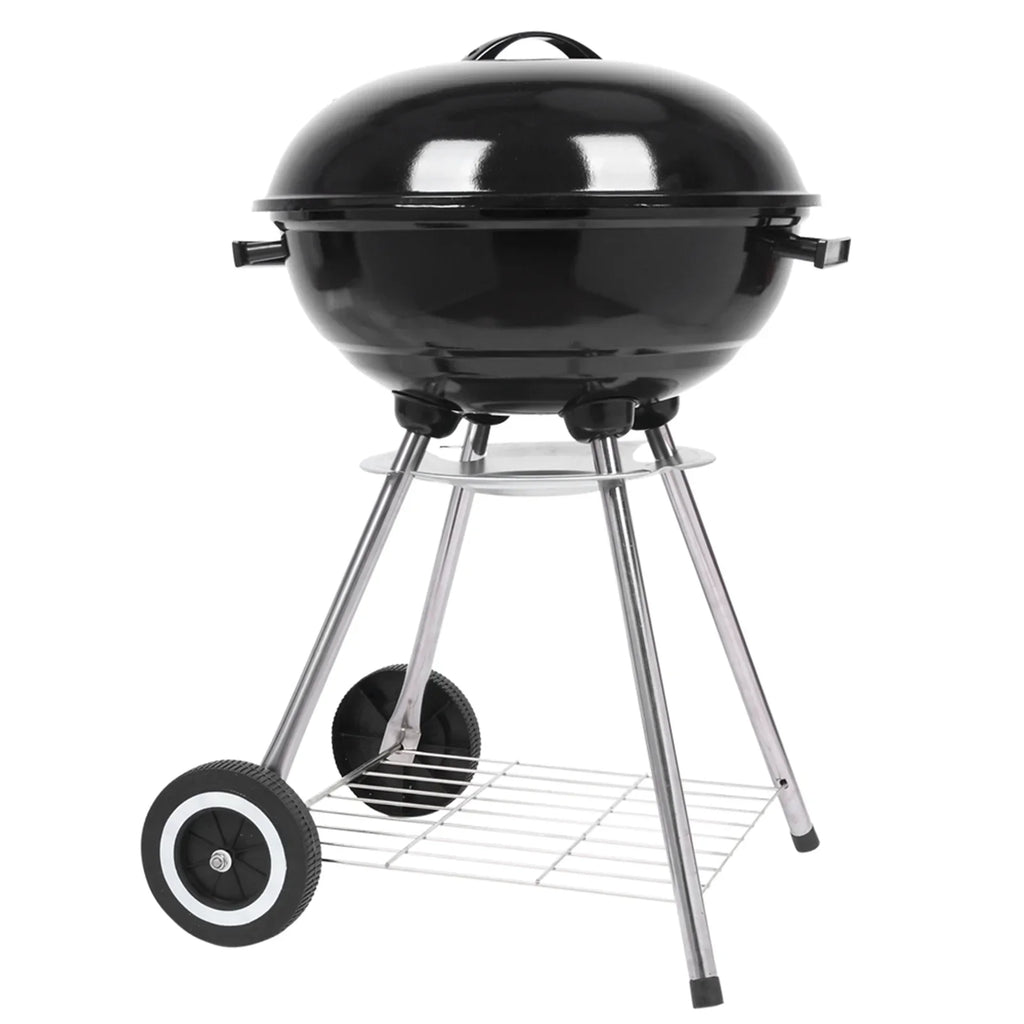 Storage Cooking Grill Camping Grill Grill Grate Wheels, Steel inch Outdoor 18 with Charcoal BBQ w/ on Area,