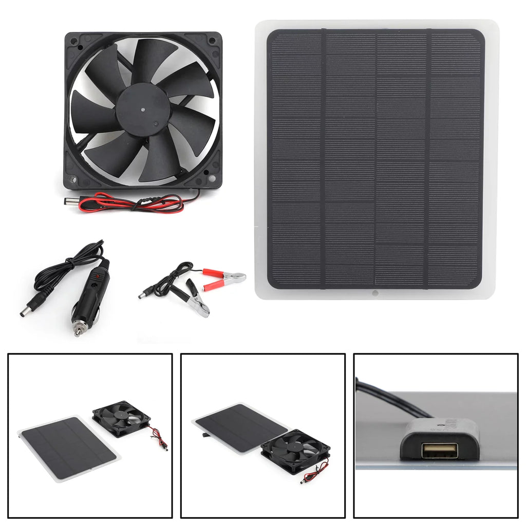 Kit, Chicken 10w Houses Panel For Ventilator Portable Fan Mini Solar Powered Fan Greenhouse Pet House Outdoor 12V Camping Ventilation Cooling Kit, Solar TOPTENG