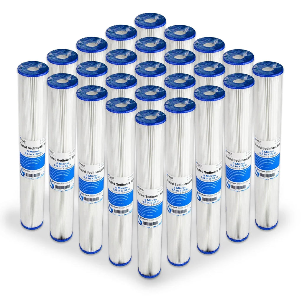 Sediment 25 Water Pack Filter Poly 5 20x2.5" Pleated micron Cartdrige