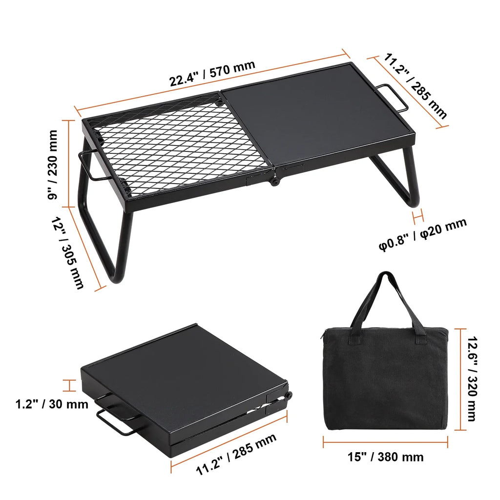 Pit Picnic Portable Outdoor BBQ Grill Folding Campfire Steel Fire Camping SKYSHALO
