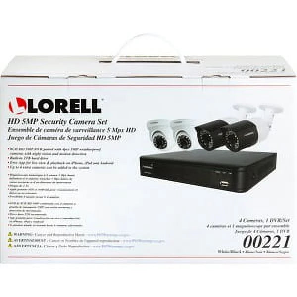 Camera Megapixel Weatherproof Digital Security Recorder, 5 System Video Lorell