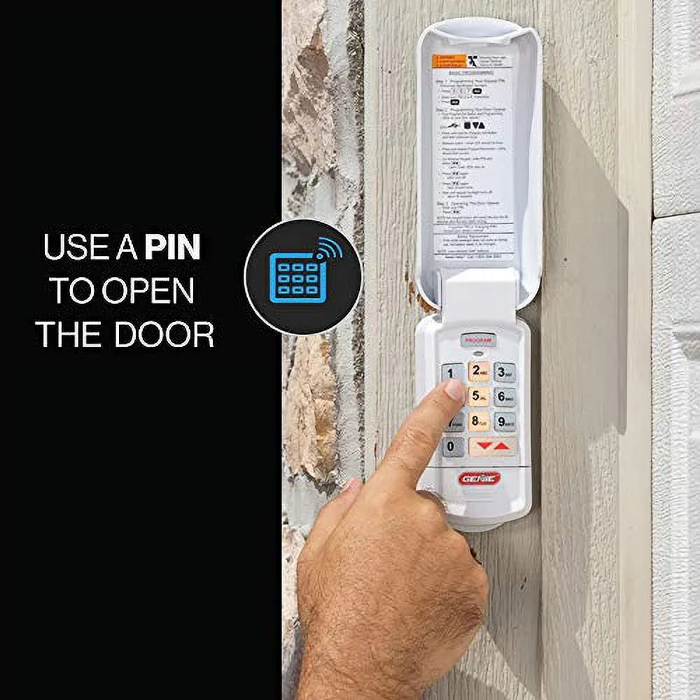 keypad door - with openers, Intellicode Intellicode Genie door Off-White all keyless GK-R Authentic Genie works garage wireless garage opener