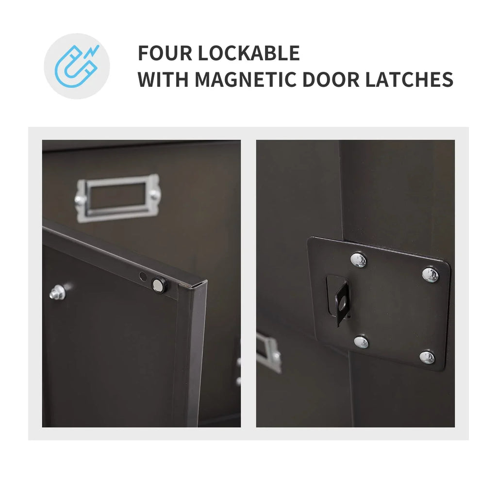 Metal Door Lockers Staff,Home Steel for with Lockable for Office Sundries,Gym,School Storage Cabinet 4 Employees,71" STANI
