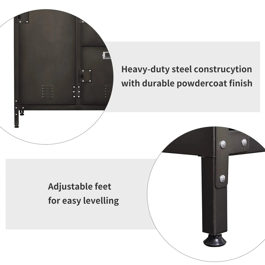 Metal Door Lockers Staff,Home Steel for with Lockable for Office Sundries,Gym,School Storage Cabinet 4 Employees,71" STANI