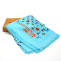 Louis Jonas Vuitton stole silk shawl JONAS WOOD 60% 40% Pre-Owned (Like New) wool Wood basketball/flower/pot monogram blue M76053
