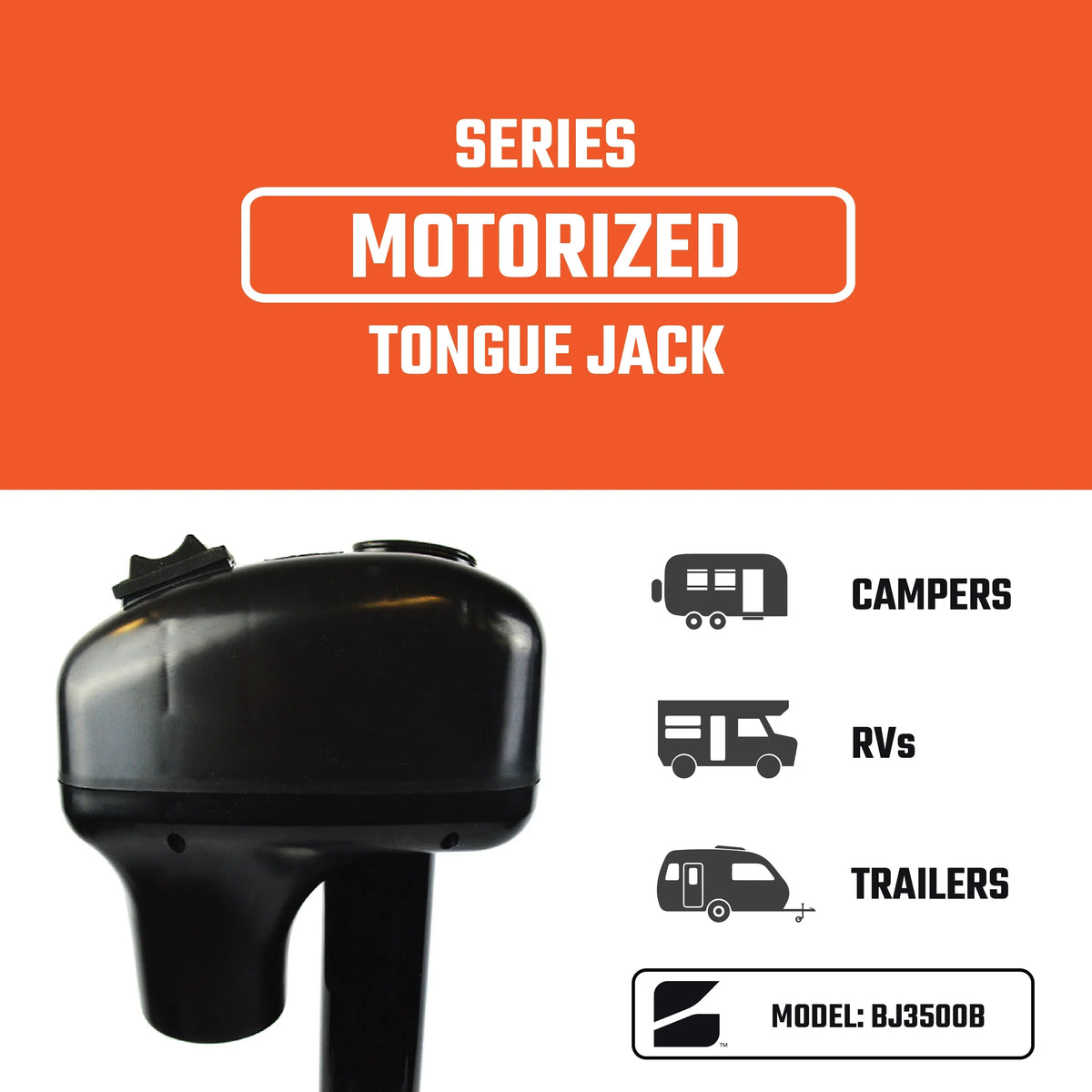 Bastion | Trailers Electric Capacity | LED Campers Jack 3-Setting BJ3500B/BJ-CV | Light RVs Distribution | Footpad 3500LB | with 12V Cover |