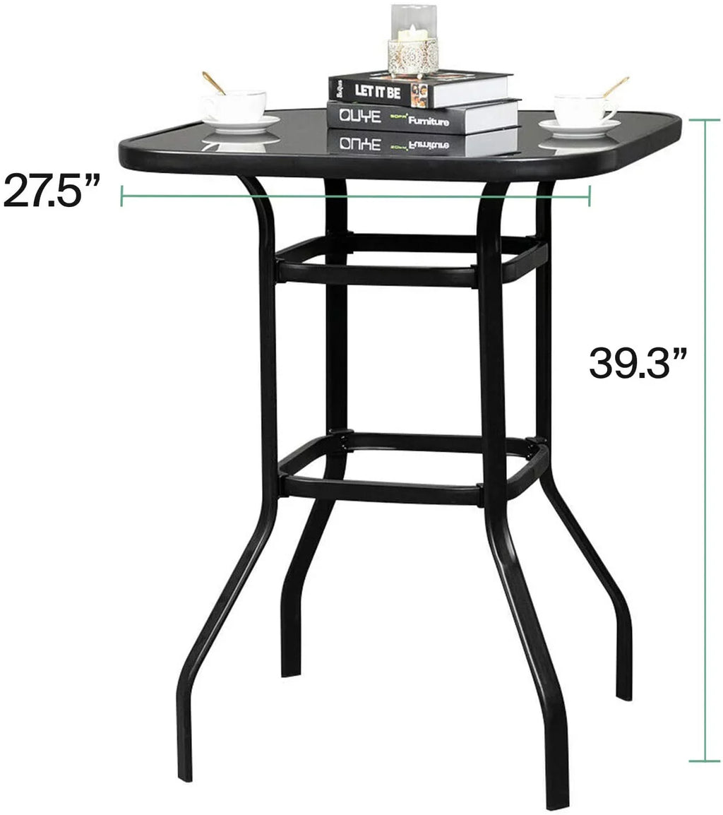 Metal Shape Porch Finish Table Bar Marlowe Bistro Glass Squire
