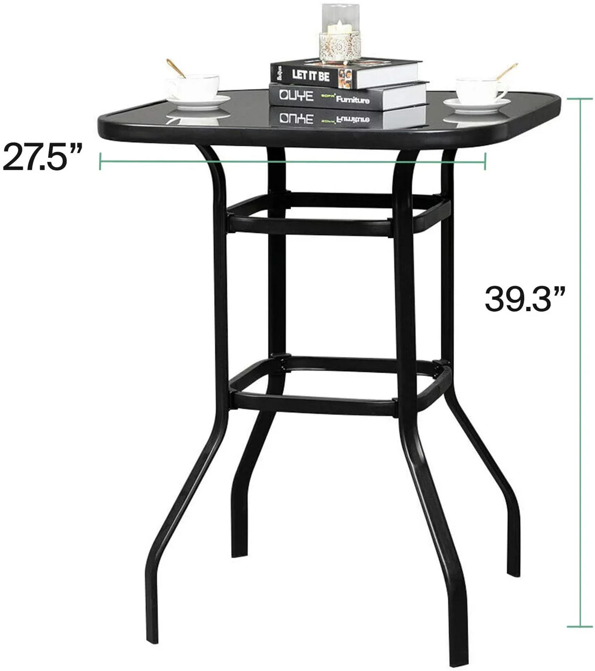 Metal Shape Porch Finish Table Bar Marlowe Bistro Glass Squire