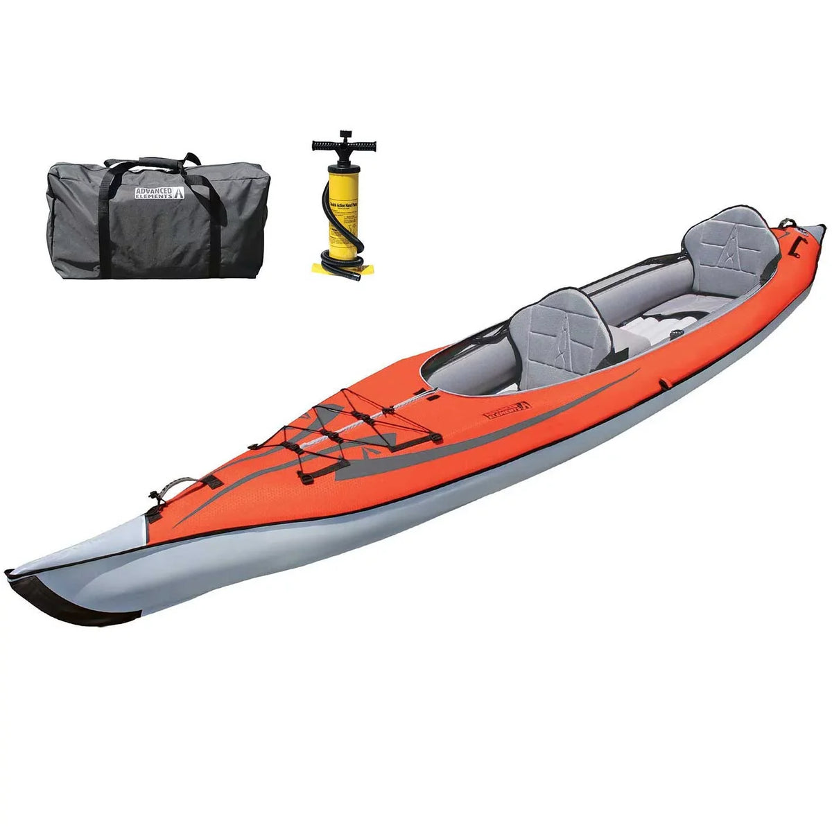 '- Convertible - Inflatable Kayak Red Tandem with ft Kayak - Advanced Recreational 15 - Pump or Elements Solo AdvancedFrame®