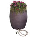 – 50-Gallon Design – Outlet Hose Diverter, Flatback Includes Planter, Whiskey Rain Barrel Rain – Rescue Brown Water