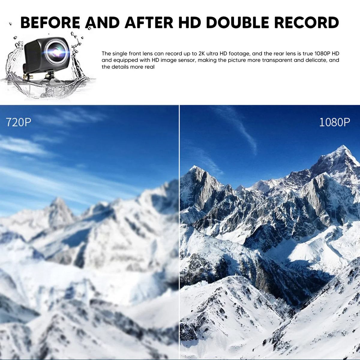 Mirror Recorder GPS Video DVR View Kits 12"Dual Night Cam Rear Car Camera Dash