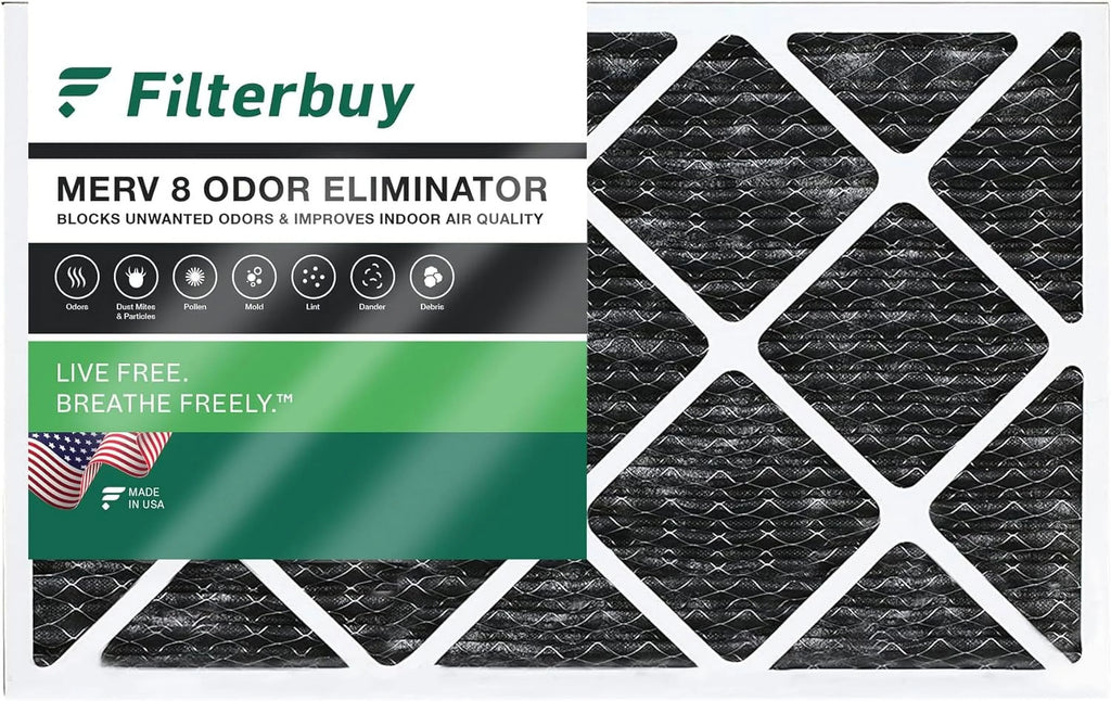 Activated AC Filterbuy HVAC Carbon (1-Pack) Odor Furnace Air MERV 20x30x1 Eliminator 8 Pleated Filters with