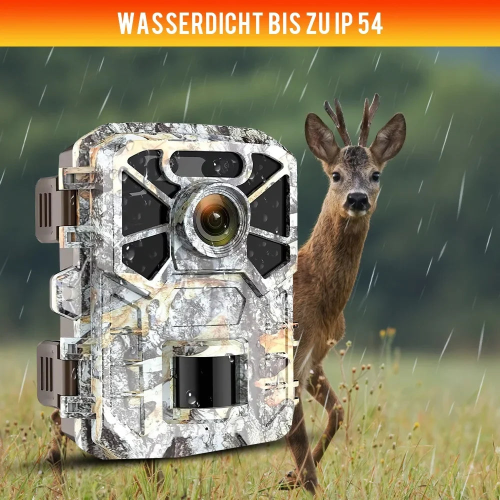 Hunting Wide Game with with Wildlife 30MP Lens Monitoring, 120° 2k Camera, Trail Waterproof Farm Infrared Monitor Angle Camera Surveillance, Night Trail Vision