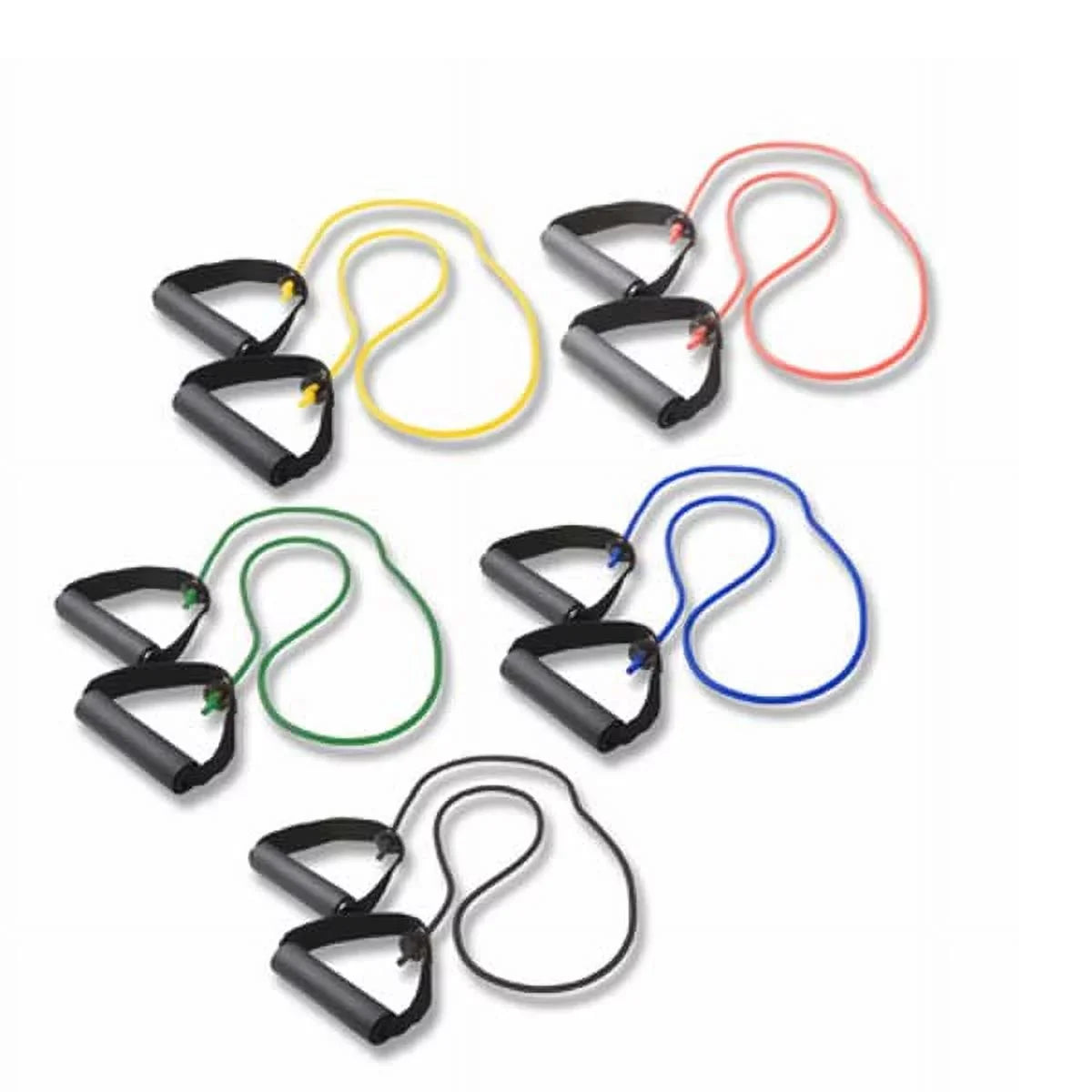 '- Included Yellow, - Black 5 Tubing 48in. Cords Band Handles (Set) Fitness Exercise w/ Cando Resistance