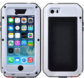Outdoor Glass Gorilla Shockproof iPhone 5 Scratch Travel Aluminum Grade Rugged Heavy Resistant Duty Military Protection, (White) and Metal Case