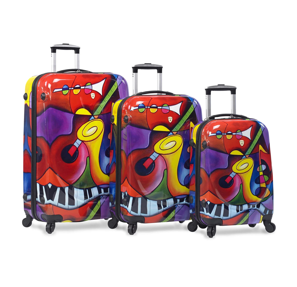 '- Set Upright Luggage Hardside Jazz Dejuno 3-Piece Lightweight Spinner