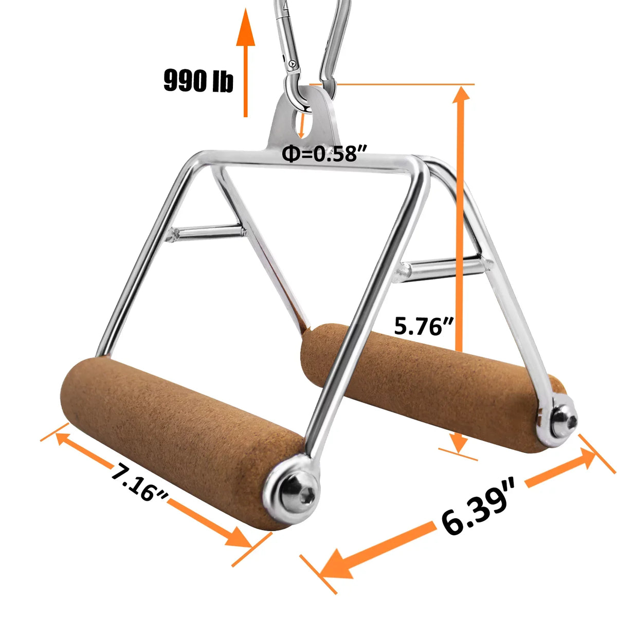 Non-Slip Natural Ymam.Light V Cable Handle Machine Handles Home Handles, Gym Pulldown D Tight Row Double Row Handle, Grip Attachment For Cork