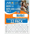 Filter 16x16x1 MERV Rating, Comparable 12 FPR Filters 7, Air WICKED in Filters to AIRX by of FILTERS Furnace High Furnace 11 12 MPR MPR 1000, Pack AIR. Efficiency 1200, Pack of USA CLEAN Made