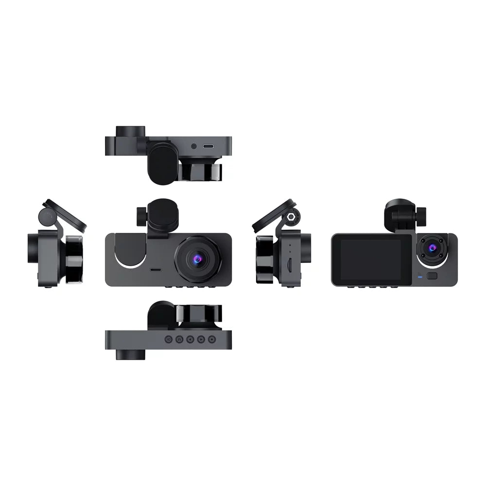 Inside Shinysix Support & One-Key Inch Lock Camera 1080P Recording Motion Rear 2 Detection Dash DVR Driving Screen Camera Dashcam & Front Loop Night-Vision Recorder