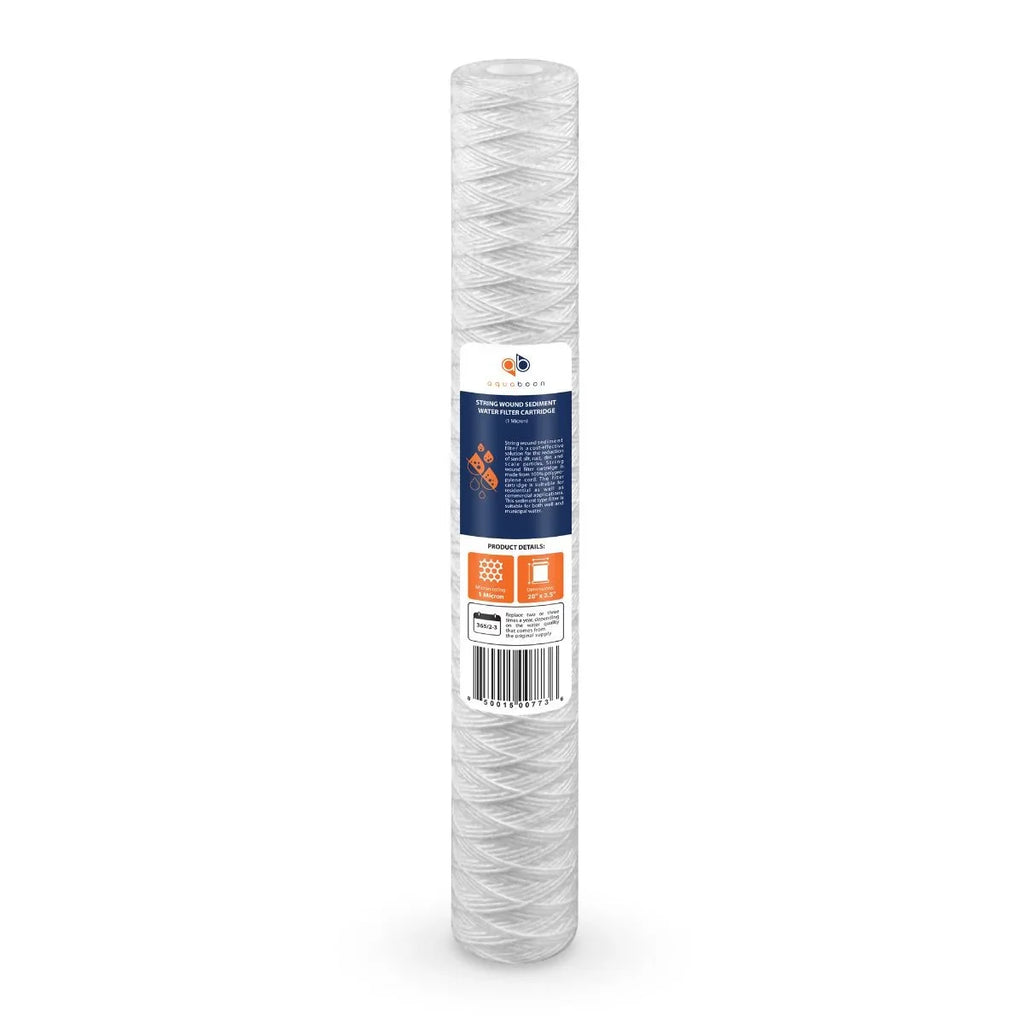 Replacement | String Sediment PD-5-20, AP110-2C, with Unit Aquaboon | Filter P5-20, 4-Pack 2.5" 20" Universal 20 x CFS124-C20, Cartridge RO inch Compatible Micron 101-230, Any Wound 1 for Water