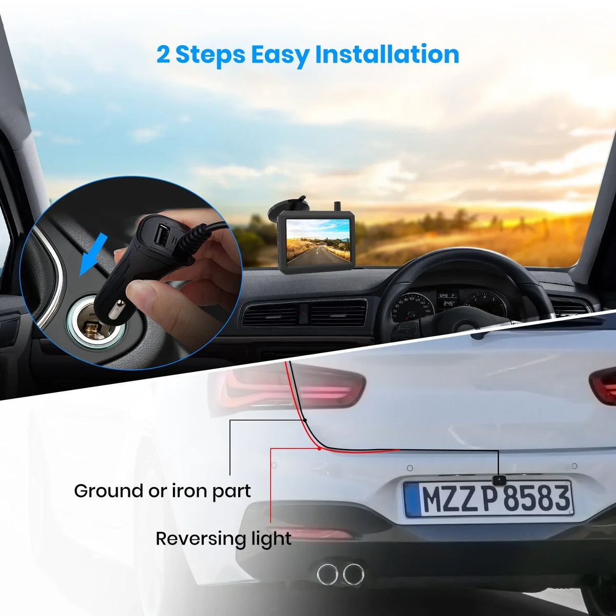 Cameras, Camera Rear System Backup for Waterproof IP68 Camera With 2 Channels 2 Car Wireless View System Reversing Wireless Digital