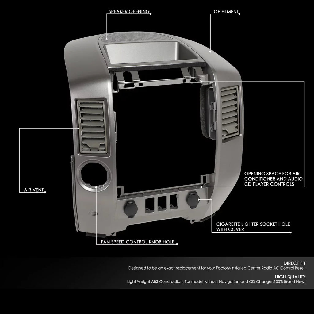 Speaker Motoring Instrument Bezel Style Nissan Console Armada Center Factory DNA For with XE Panel Lid Dash 2006 ZTL-Y-0162 05 Titan SE to 2004