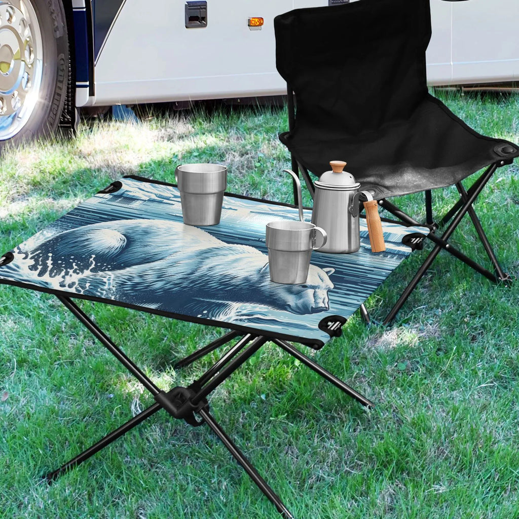Storage Camping Picnic Bag Compact BBQ Table Portable Travel Polar Fishing Swimming with Beach for Bear Table Folding Outdoor Table