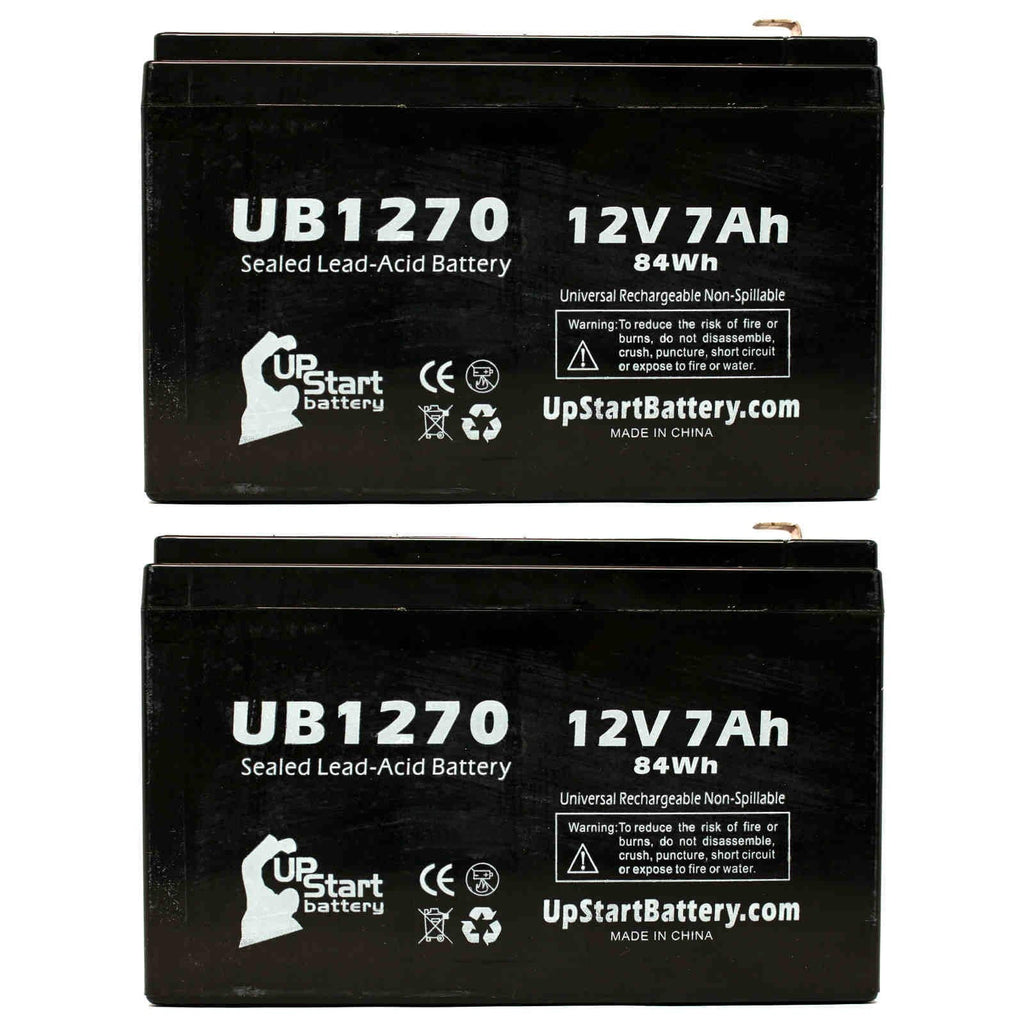 Sealed Battery Includes (12V, 4 Replacement Universal Battery - F1 UB1270 7Ah, SLA) Acid Pack Terminal, 7000mAh, Terminal AGM, F1 PCM35 - Lead Compatible - to F2 Upsonic 2x Adapters