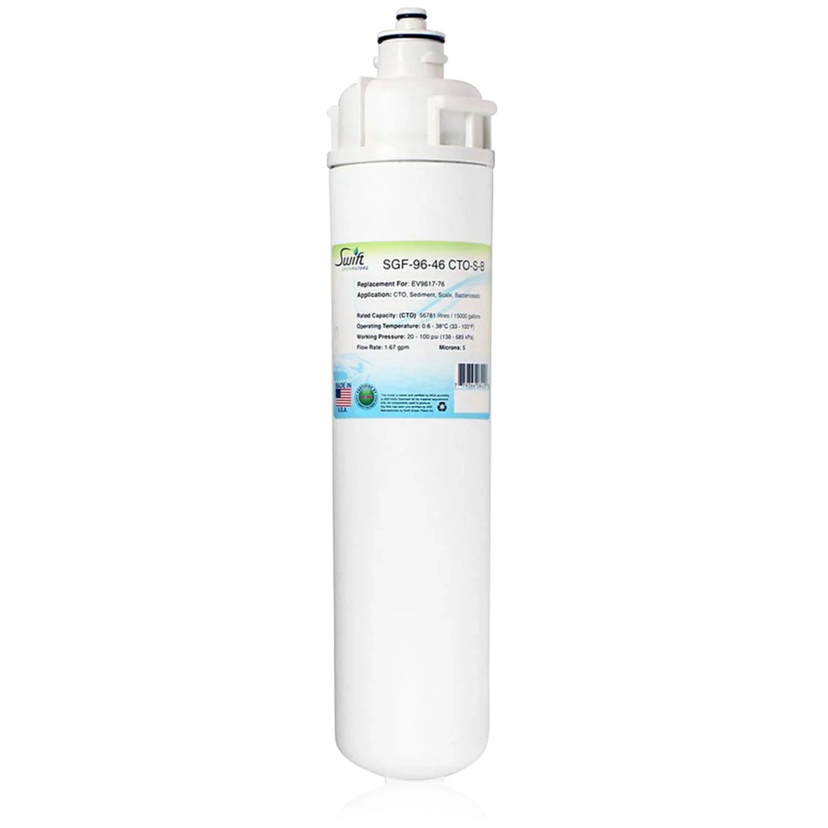 Filter 2) of Made in Water CTO-S-B Swift Compatible (Pack Filters EV9617-76, for Green Commercial USA SGF-96-46
