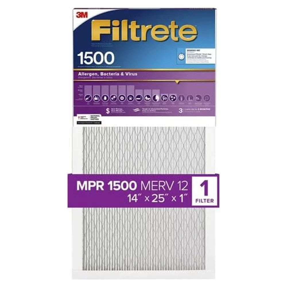 And 14 Air Filter 3M X Filtrete 4Pk Bacteria Virus 1500 1" Mpr 25 X