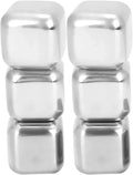 Rocks for Ice Ice Scotch Sphere Beverage Balls Beer Bar Stainless Whiskey Steel Wine Metal Chilling Reusable Drinks(6Pcs) Red Cubes Cubes Stone Ice Vodka