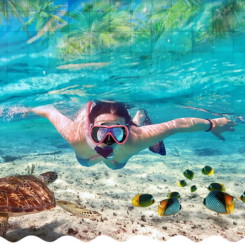YHAIOGS Diving Diving Face Goggles Swimming toughened Goggles Adult Lung Single Snorkeling Glass Deep Large Divingmask Lens Silicone Frame