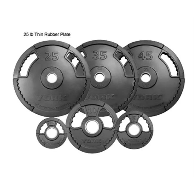 Line - G2 Rubber Dual Thin Encased Barbell Grip York 300 Set lbs