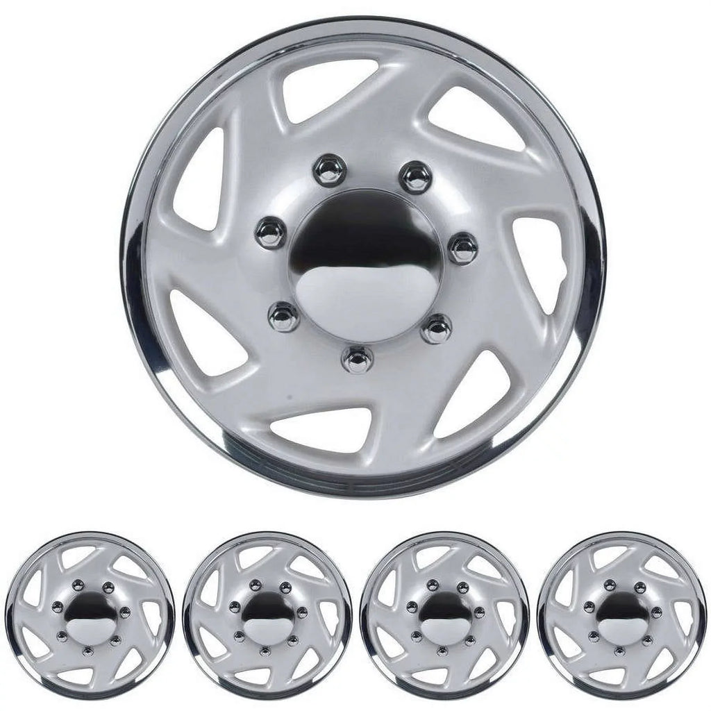 Style Ford Cover, 4 Chrome 16" Replica Hubcaps E-Series Cover, BDK Pieces Wheel
