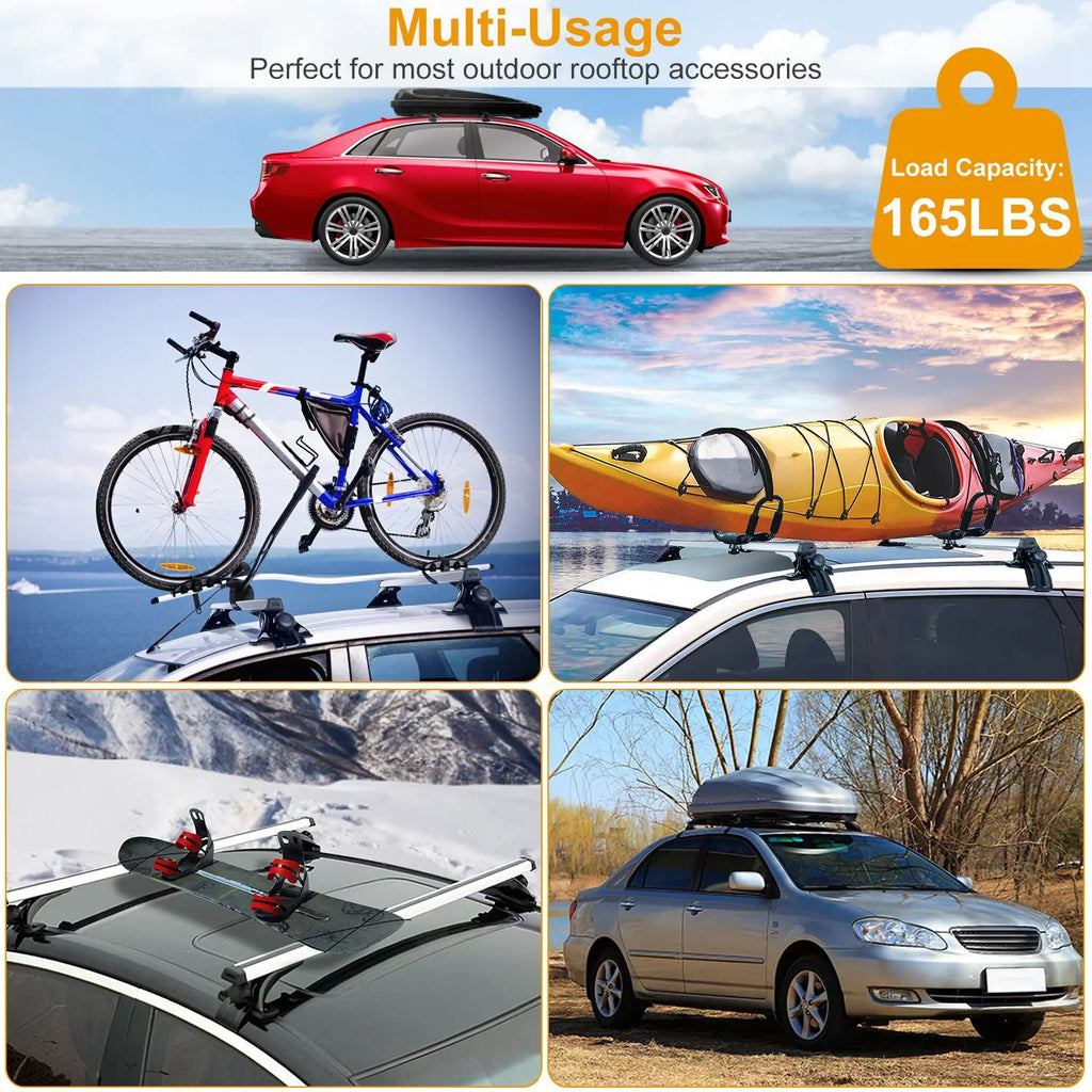Aluminum iMounTEK Cargo 165LBS with Car for Roof Roof Rack Roof Most Without Car Capacity Rack Carrier Wagon Vehicle Rail Fit Side Crossbars 47.24in