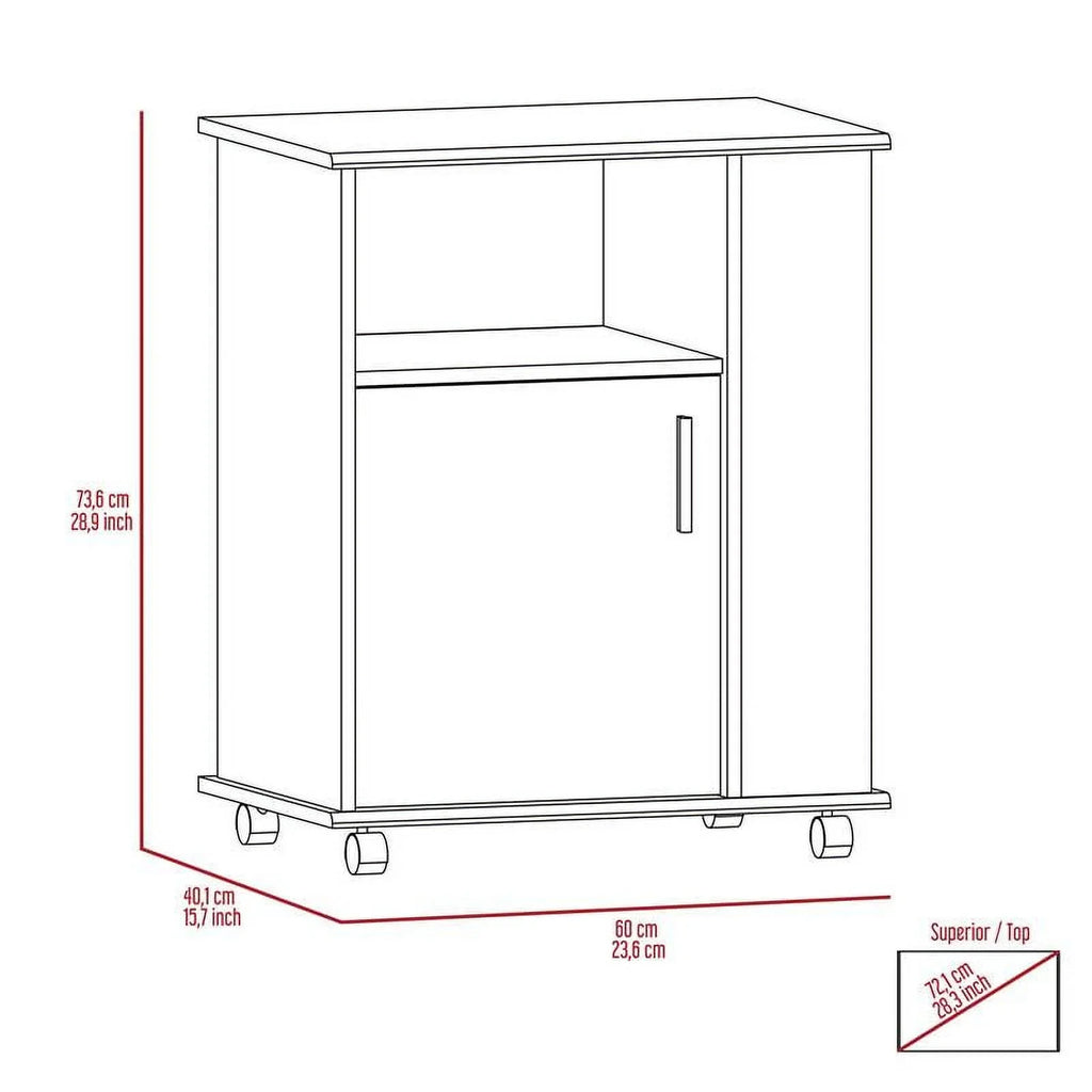 Kitchen and Service Set with Square Sink Cabinet 2-Piece Home Utility with Cart