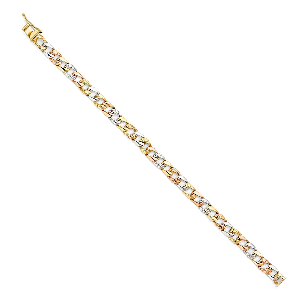 Men’s 7" Jewelry Weight Bracelets | Gift and Gold Stamp for Nugget Cuban 6.3 14k | Chain Elegant Color - Women Link Bracelet for Tri 3C Men| Gold