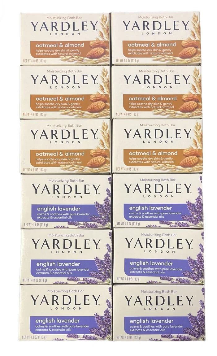 Bath 6 4.25 Bar, Yardley Almond oz 6 Oatmeal PCS English Bar, Bath Yardley PCS, 4.25 oz Lavender &