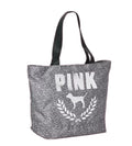 Gray/Black Bag Secret Heathered Victoria's Weekender Tote Pink Canvas Large NWT