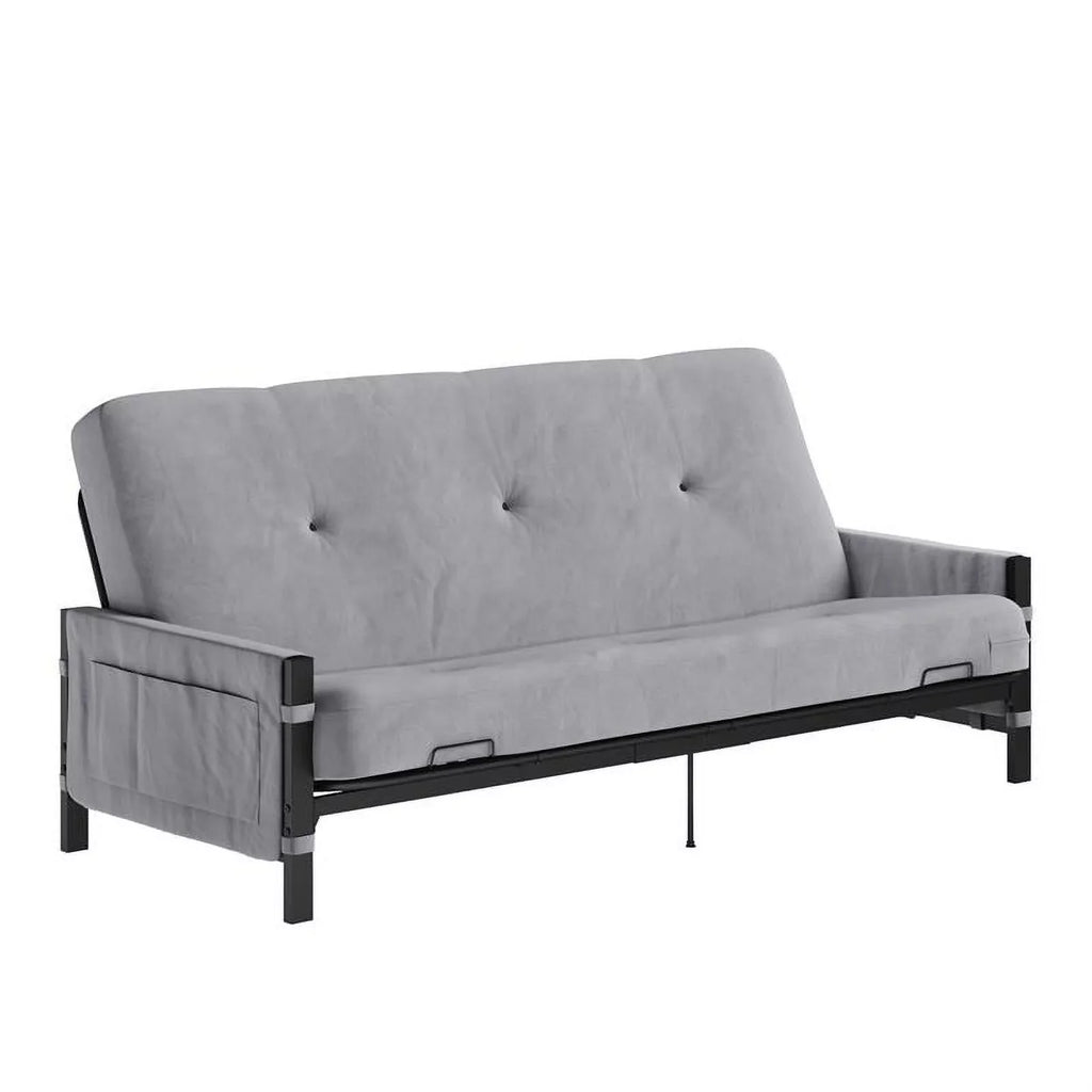 6" Futon with Melbourne Thermobonded in DHP Mattress Gray Storage Futon