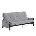 6" Futon with Melbourne Thermobonded in DHP Mattress Gray Storage Futon
