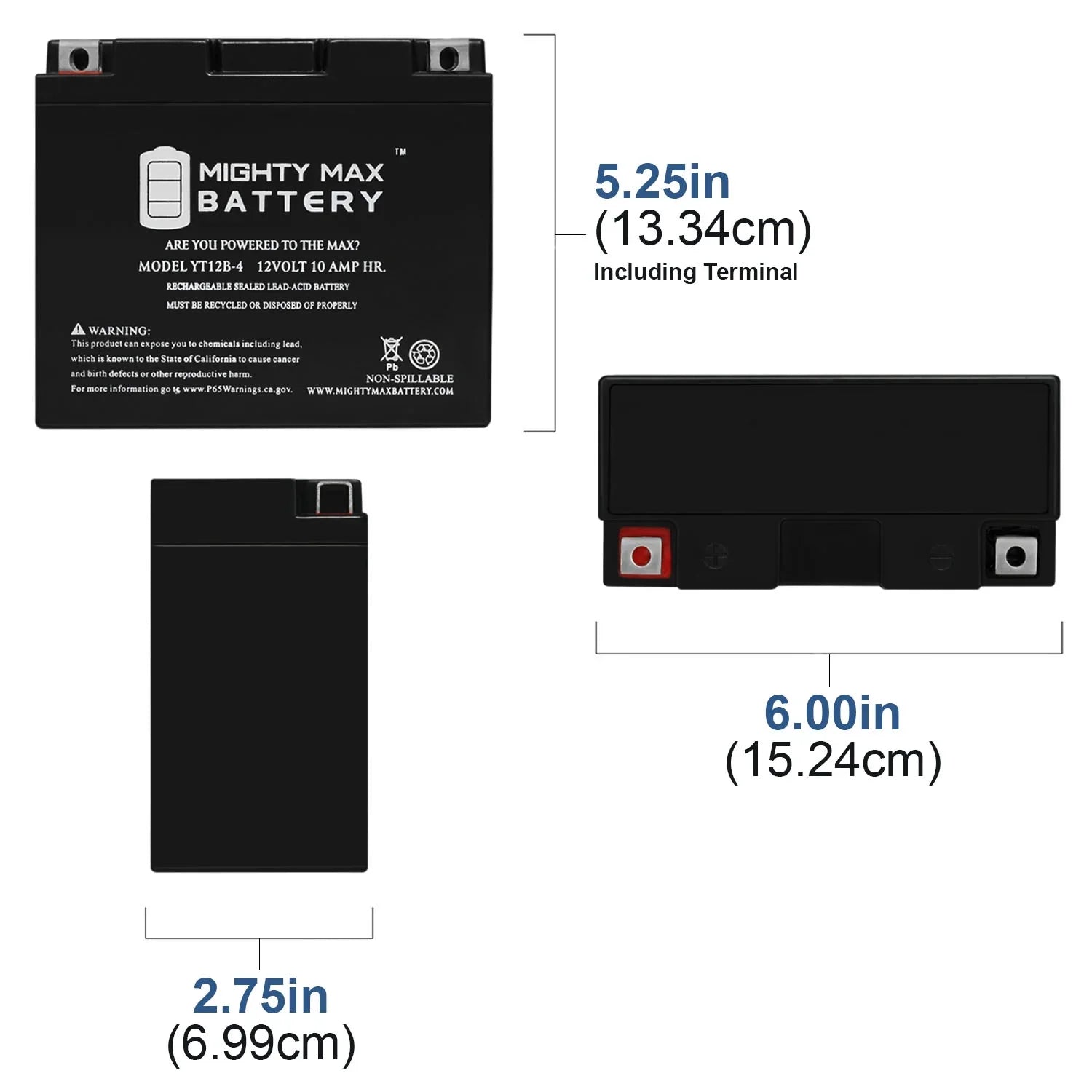 for 12V PC545 10Ah SLA Replacement YT12B-4 Odyssey Battery