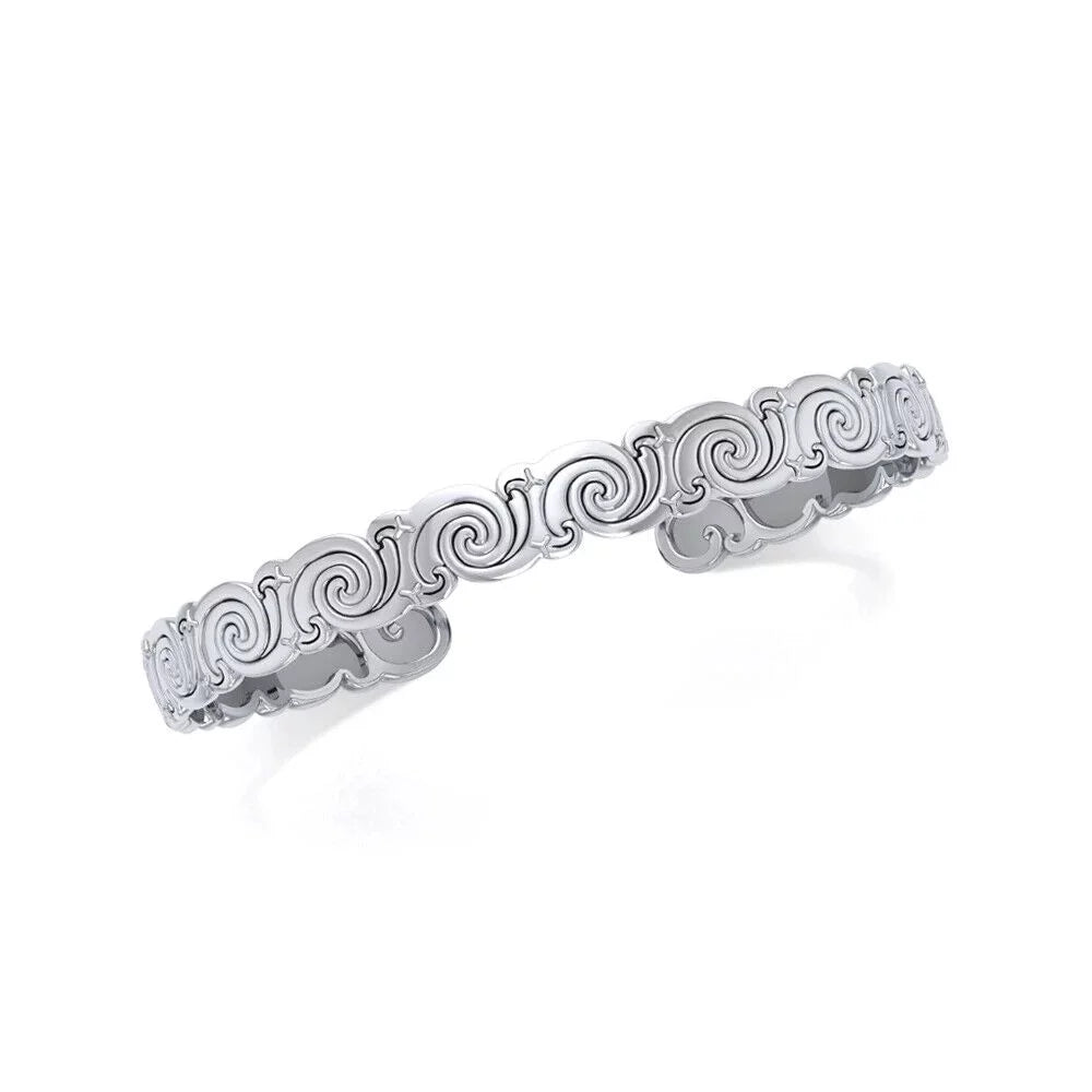 Cuff Celtic Peter Kell's Bracelet Fine Spirals Cari Sterling Buziak Silver Stone