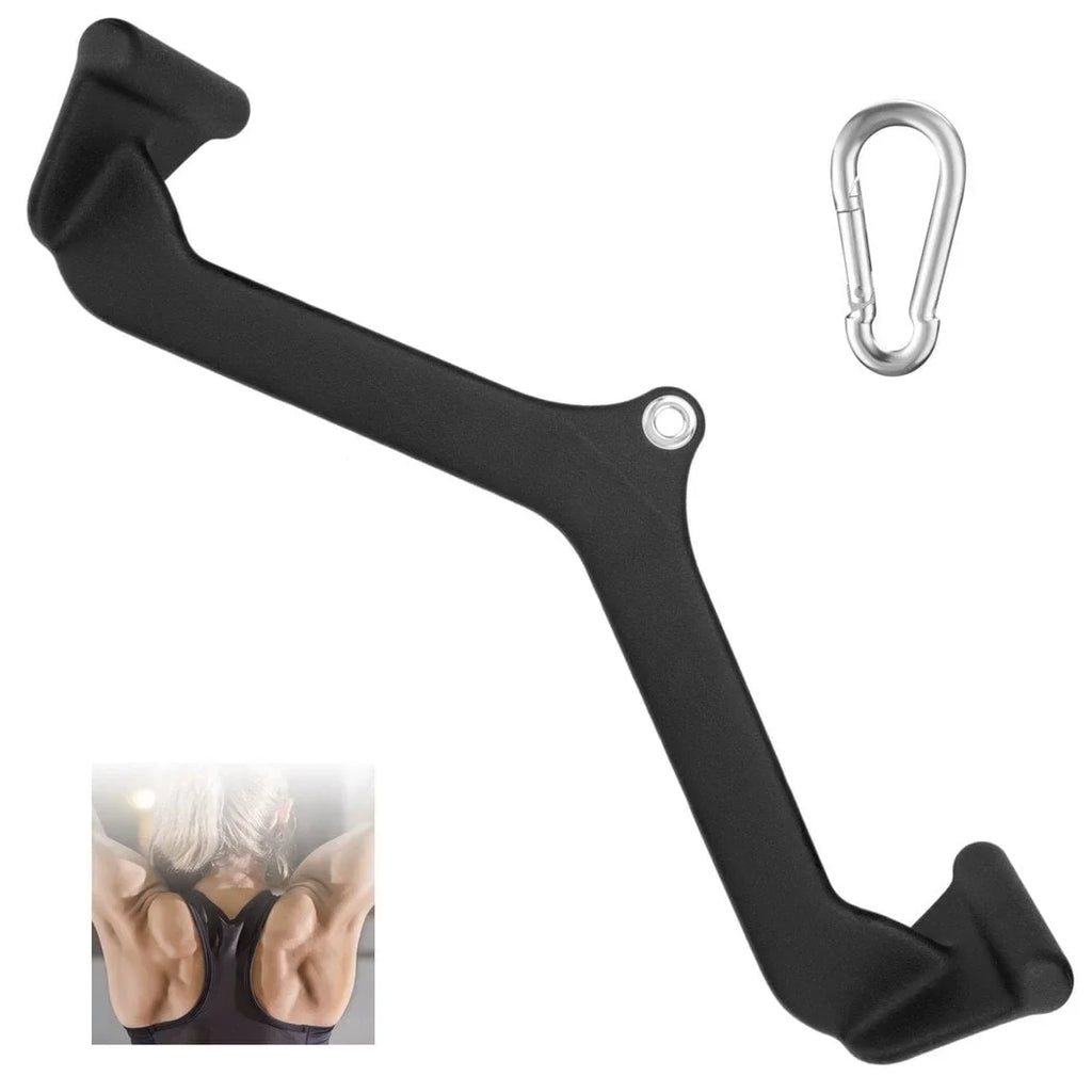 Handle Bodybuilding, Machine V-bar, Cable with Gym Pull-down for Trapezius Fitness Back Rowing Sports Lats Carabiner for Gyms, and Attachment Pulley Training, Rowing Muscles,