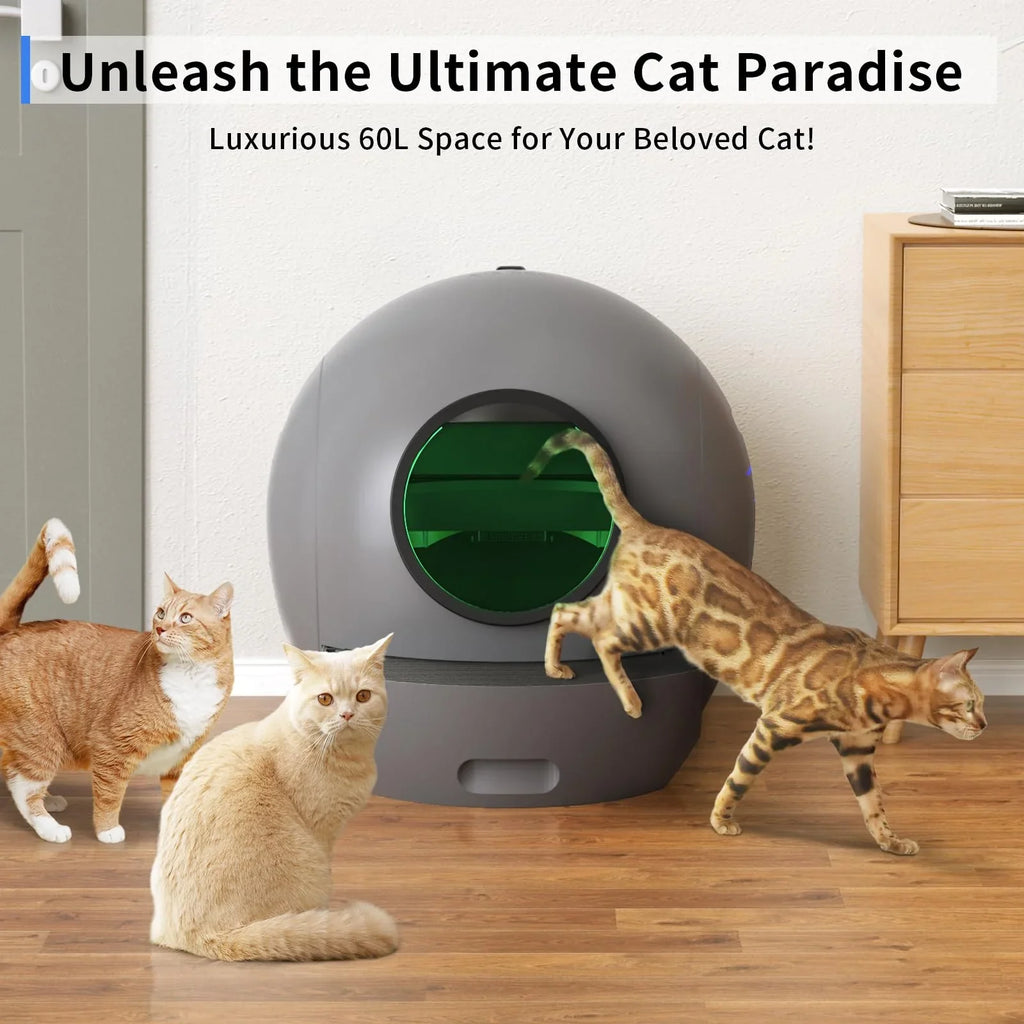 APP PET Cat Box [Upgraded Version] Control Cleaning for Automatic Cat Litter Cats Litter ELS Box Multiple Self
