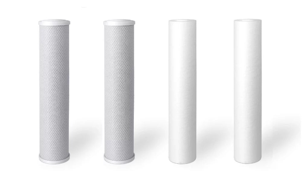 '+ Blue Pack 4 Big x BLOCK Filters: CARBON 20" Water 4.5" SEDIMENT